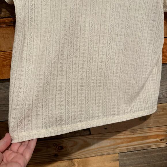 VINTAGE B.U.M. Equipment Y2K Pointelle Knit Baby Tee Short Sleeve Top Size L - Picture 4 of 9